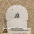 Image principale casquette Beige clair délavé avec motif Cristaux éclatants 7 cm