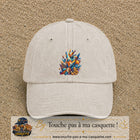 Image principale casquette Beige clair délavé avec motif Cristaux éclatants 7 cm