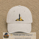 Image principale casquette Beige clair délavé avec motif Échecs classiques 7 cm