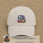 Casquette Beige clair délavé motif Château médiéval logo 7 cm