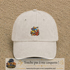 Casquette Beige clair délavé motif Chantier géométrique logo 5 cm