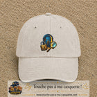 Casquette Beige clair délavé avec motif Porte mystérieuse avec cadenas en 7 cm – vue principale