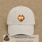 Casquette Beige clair délavé avec motif Hamster au gland dans un cœur en 7 cm – vue principale