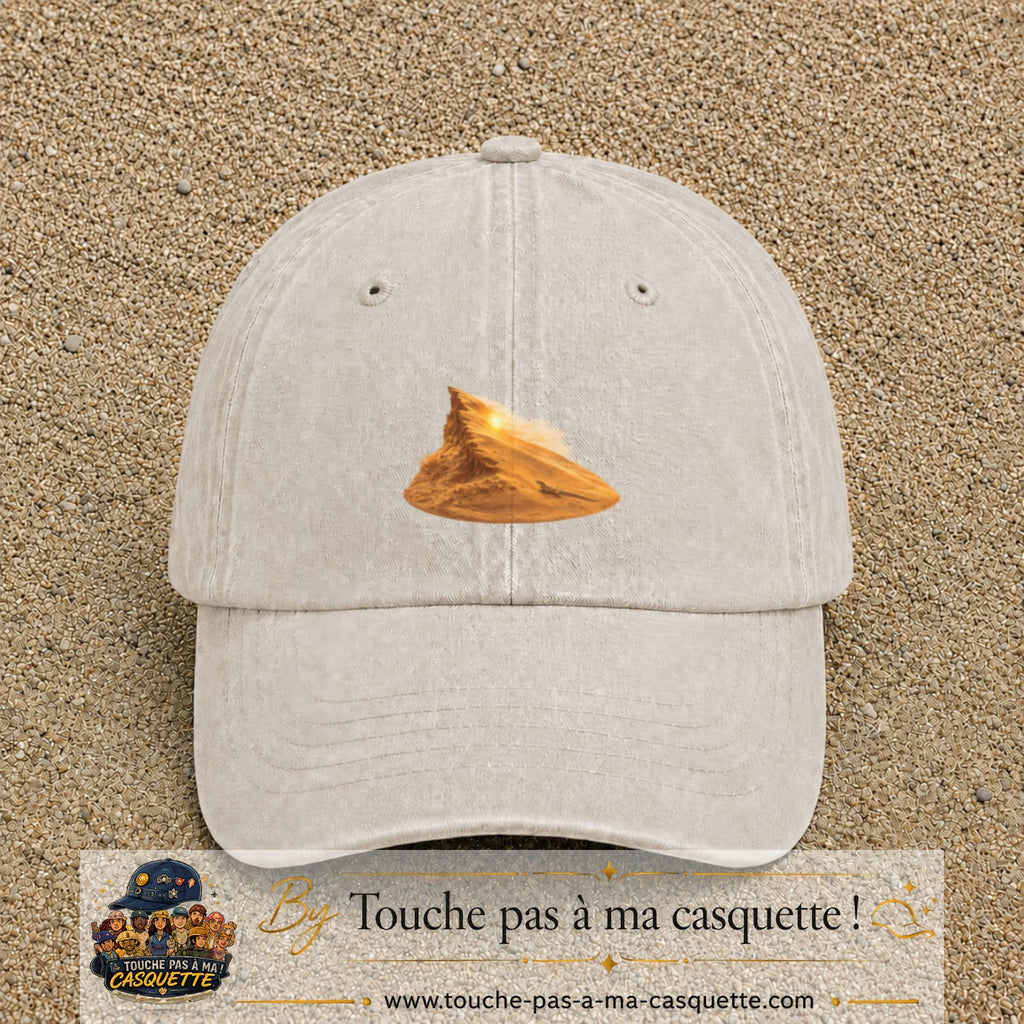 Image principale casquette Beige clair délavé avec motif Dune du désert 5 cm