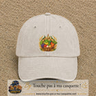 Casquette Beige clair délavé motif Panier de récolte logo 7 cm