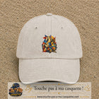 Image principale casquette Beige clair délavé avec motif Chevalier mosaïque 7 cm