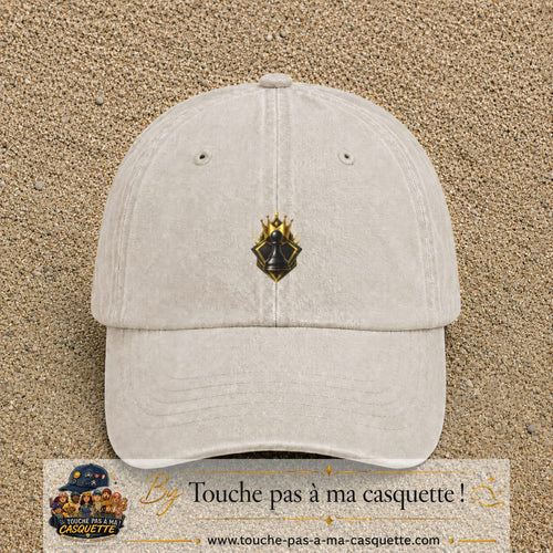 Image principale casquette Beige clair délavé avec motif Pion d’échecs royal 5 cm