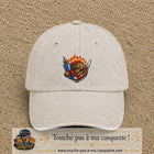 Casquette Beige clair délavé motif Ours guerrier logo 7 cm
