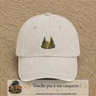 Casquette Beige clair délavé motif Forêt de sapins logo 5 cm