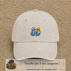 Image principale casquette Beige clair délavé avec motif Orage arc-en-ciel 5 cm