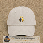 Image principale casquette Beige clair délavé avec motif Cadenas doré 5 cm
