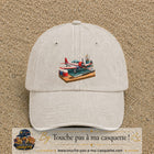 Casquette Beige clair délavé motif Avion de modélisme logo 7 cm