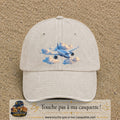 Image principale casquette Beige clair délavé avec motif Avion dans les nuages 7 cm