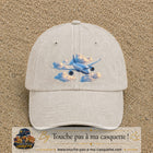 Image principale casquette Beige clair délavé avec motif Avion dans les nuages 7 cm