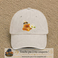 Image principale casquette Beige clair délavé avec motif Abeille et miel 7 cm