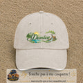 Casquette Beige clair délavé avec motif Prénom Damien nature et cerf en 7 cm – vue principale