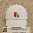 Image principale casquette Beige clair délavé avec motif Bouclier médiéval 7 cm