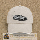 Casquette Beige clair délavé avec motif Voiture sportive en 7 cm – vue principale