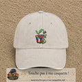 Image principale casquette Beige clair délavé avec motif Plante en pot 7 cm