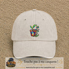 Image principale casquette Beige clair délavé avec motif Plante en pot 7 cm