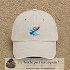 Casquette Beige clair délavé avec motif Bateau à moteur sur vague en 5 cm – vue principale