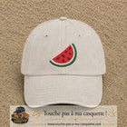 Image principale produit22grosBC - casquette Beige clair délavé avec visuel Pastèque 7 cm
