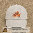 Image principale produit71grosBC - casquette Beige clair délavé avec visuel Pieuvre 7 cm