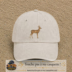 Image principale produit167grosBC - casquette Beige clair délavé avec visuel Cerf réaliste 7 cm