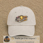 Image principale produit78grosBC - casquette Beige clair délavé avec visuel Chat éclair 7 cm
