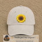 Image principale produit11grosBC - casquette Beige clair délavé avec visuel Tournesol 7 cm