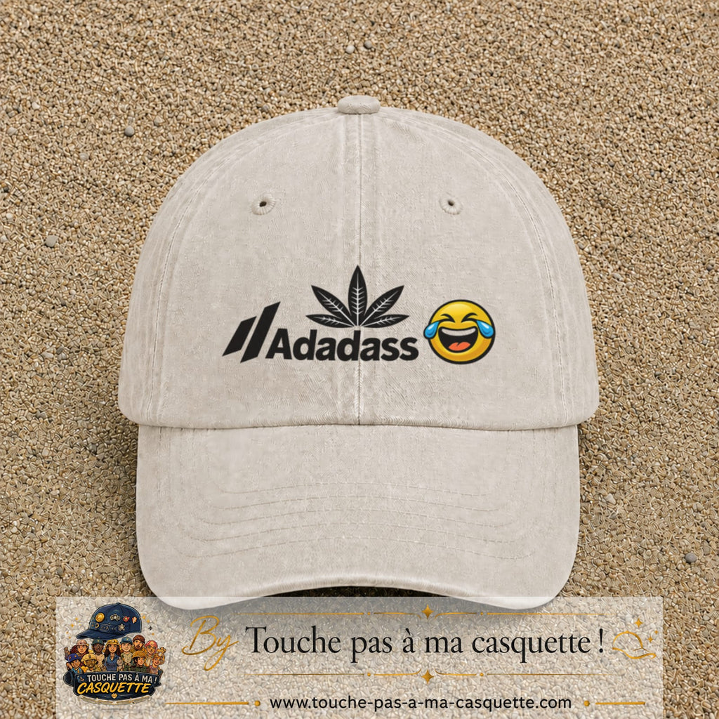 Image principale produit37moyenBC - casquette Beige clair délavé avec visuel Adadass emoji rieur 5 cm