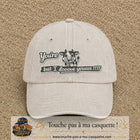Image principale produit121grosBC - casquette Beige clair délavé avec visuel Vache message anglais 7 cm