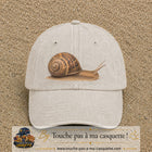 Image principale produit74grosBC - casquette Beige clair délavé avec visuel Escargot 7 cm
