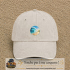 Image principale produit175moyenBC - casquette Beige clair délavé avec visuel Vague plage 5 cm