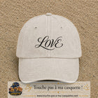 Image principale produit131moyenBC - casquette Beige clair délavé avec visuel Love calligraphie 5 cm