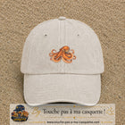 Image principale produit71moyenBC - casquette Beige clair délavé avec visuel Pieuvre 5 cm