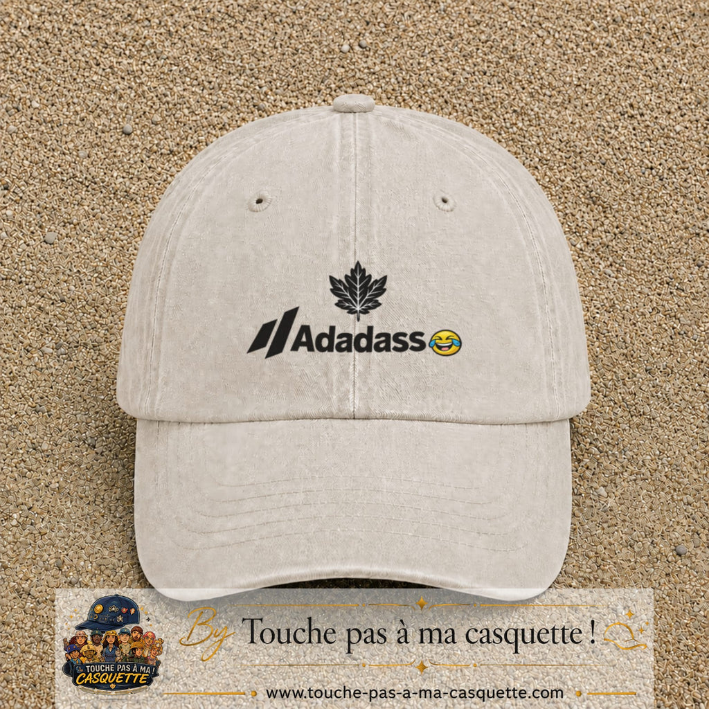 Image principale produit38moyenBC - casquette Beige clair délavé avec visuel Adadass feuille d’érable 5 cm