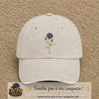 Image principale produit51grosBC - casquette Beige clair délavé avec visuel Rose noire 7 cm