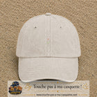 Image principale produit65petitBC - casquette Beige clair délavé avec visuel Marguerite rose 3 cm