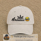 Image principale produit37grosBC - casquette Beige clair délavé avec visuel Adadass emoji rieur 7 cm