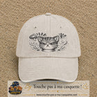 Image principale produit1grosBC - casquette Beige clair délavé avec visuel Chat colère ornemental 7 cm