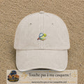 Image principale produit81petitBC - casquette Beige clair délavé avec visuel Tennis court raquette 3 cm