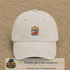 Casquette Beige clair délavé 100% coton avec motif Créateur digital au laptop 5 cm - image principale
