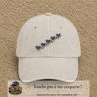 Casquette Beige clair délavé motif Guirlande de cœurs 7 cm - vue principale