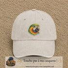 Casquette Beige clair délavé motif Perroquet tropical 7 cm - vue principale