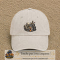 Casquette Beige clair délavé 100% coton avec motif Squelette chevalier château 7 cm - image principale