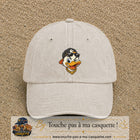 Casquette baseball Beige clair délavé 100% coton avec visuel Canard hip-hop clin d’œil 7 cm - image produit principale