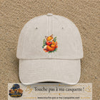Casquette baseball Beige clair délavé 100% coton avec motif Renard au cœur 7 cm - image principale