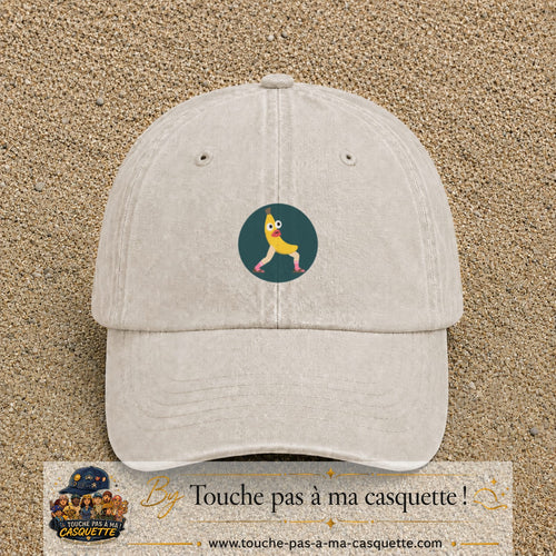 Casquette baseball Beige clair délavé 100% coton avec visuel Banane drôle 5 cm - image produit principale