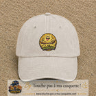 Casquette baseball Beige clair délavé 100% coton avec visuel Tartine dégueulasse 7 cm - image produit principale